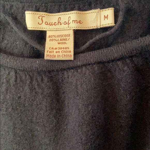 3/$20 Touch of Me black wide shoulder sweater - Picture 2 of 3